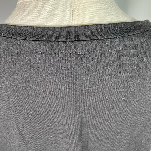 Cupio Black V-Neck Tunic‎ Tee Shirt Womens M Soft Stretch Short Sleeve Basic Top - Picture 7 of 12